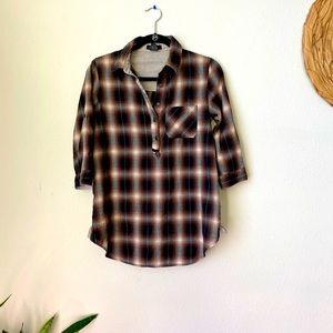 Brown plaid medium Sam and Max shirt